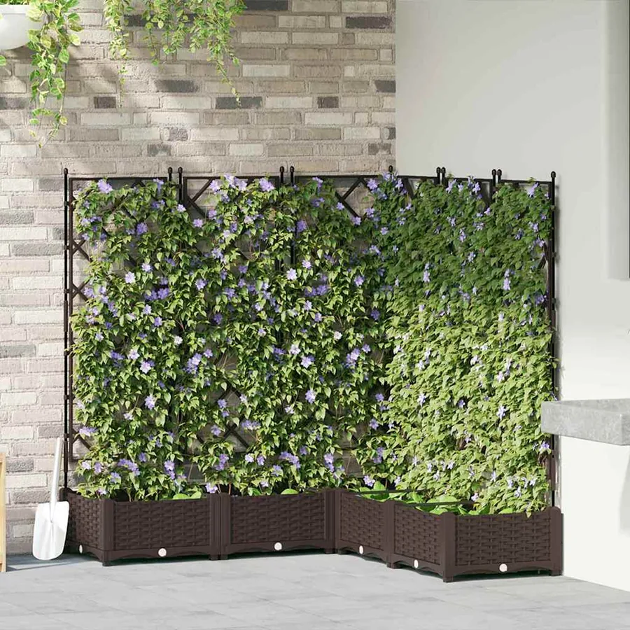 Cache-pot de jardin 5 pc Marron 120 x 120 x 125,5 cm PP