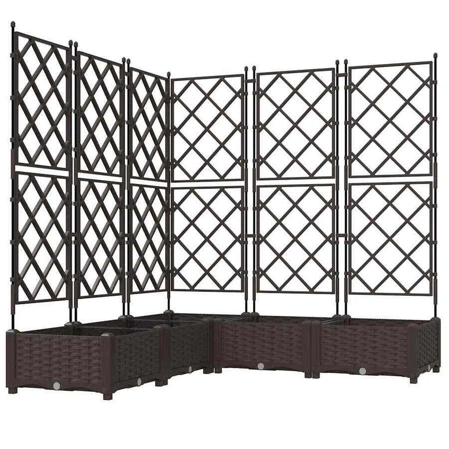 Cache-pot de jardin 5 pc Marron 120 x 120 x 125,5 cm PP - 2