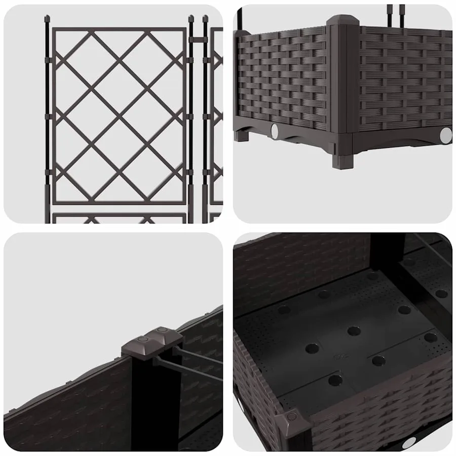 Cache-pot de jardin 5 pc Marron 120 x 120 x 125,5 cm PP - 7