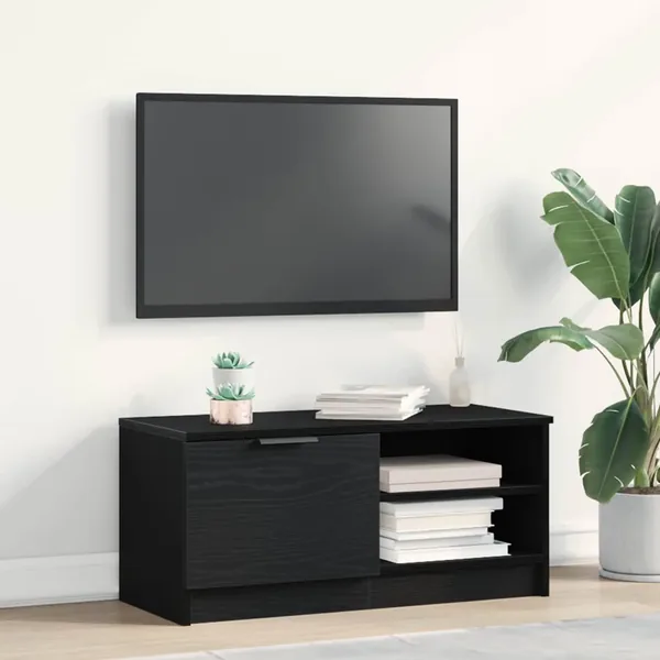 Meuble TV Chêne noir 80 x 35 x 36,5 cm Bois d'ingénierie