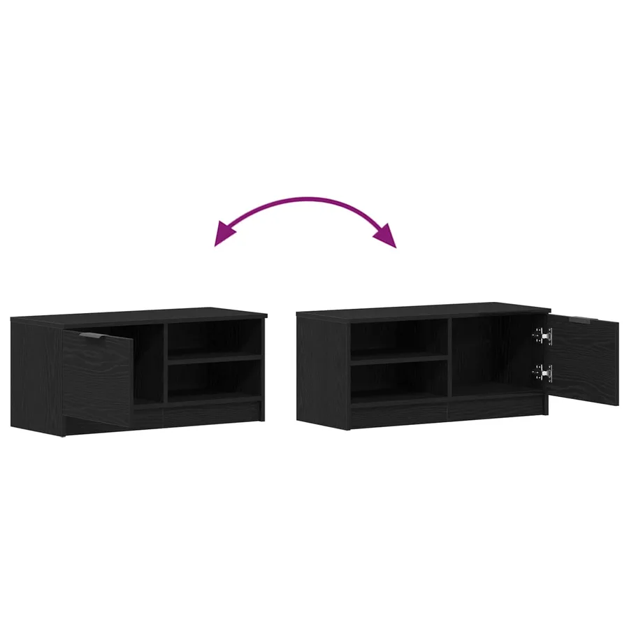 Meuble TV Chêne noir 80 x 35 x 36,5 cm Bois d'ingénierie - 11