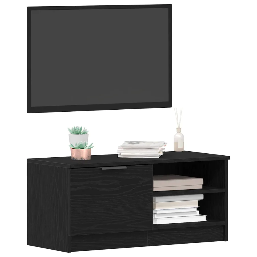 Meuble TV Chêne noir 80 x 35 x 36,5 cm Bois d'ingénierie - 3