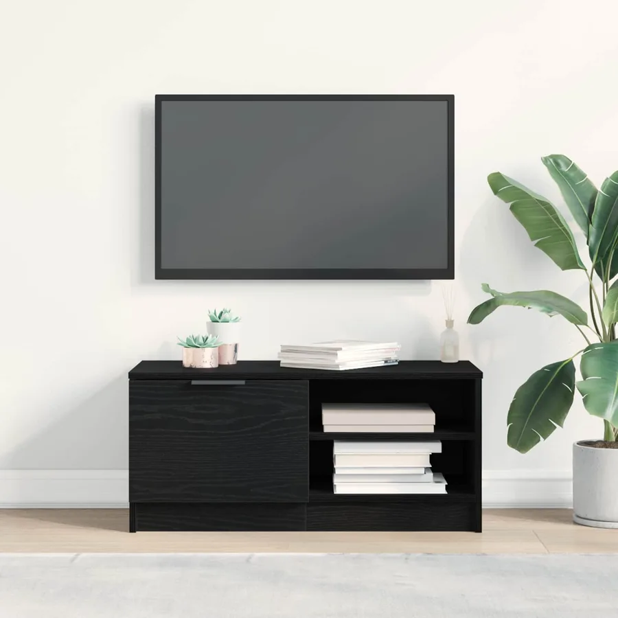 Meuble TV Chêne noir 80 x 35 x 36,5 cm Bois d'ingénierie - 4