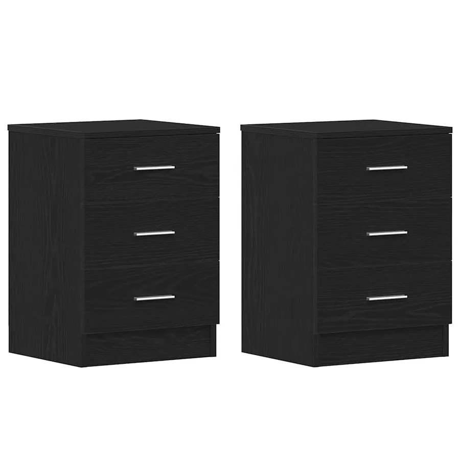Tables de chevet 2 pcs Chêne noir 38x35x55 cm Bois d'ingénierie - 3