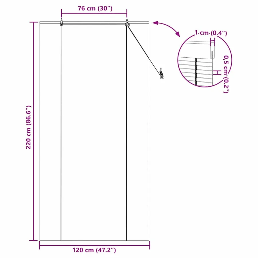 Store enrouleur Marron 120 x 220 cm Bambou - 15