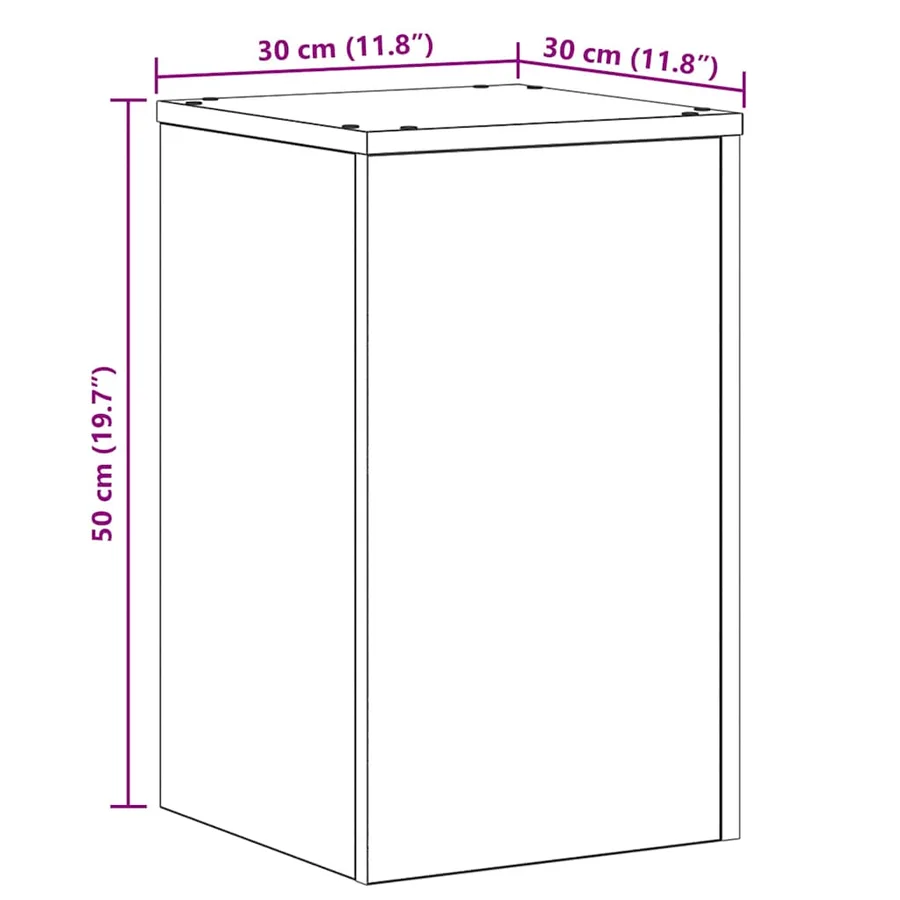 Support de Plante 2 pcs Chêne noir 30 x 30 x 50 cm - 10