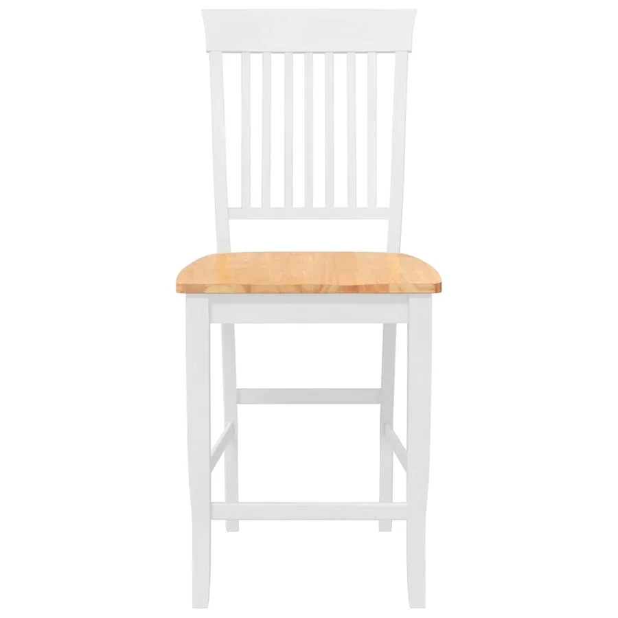 Tabourets de bar (lot de 2) en bois massif blanc et caoutchouc - 5