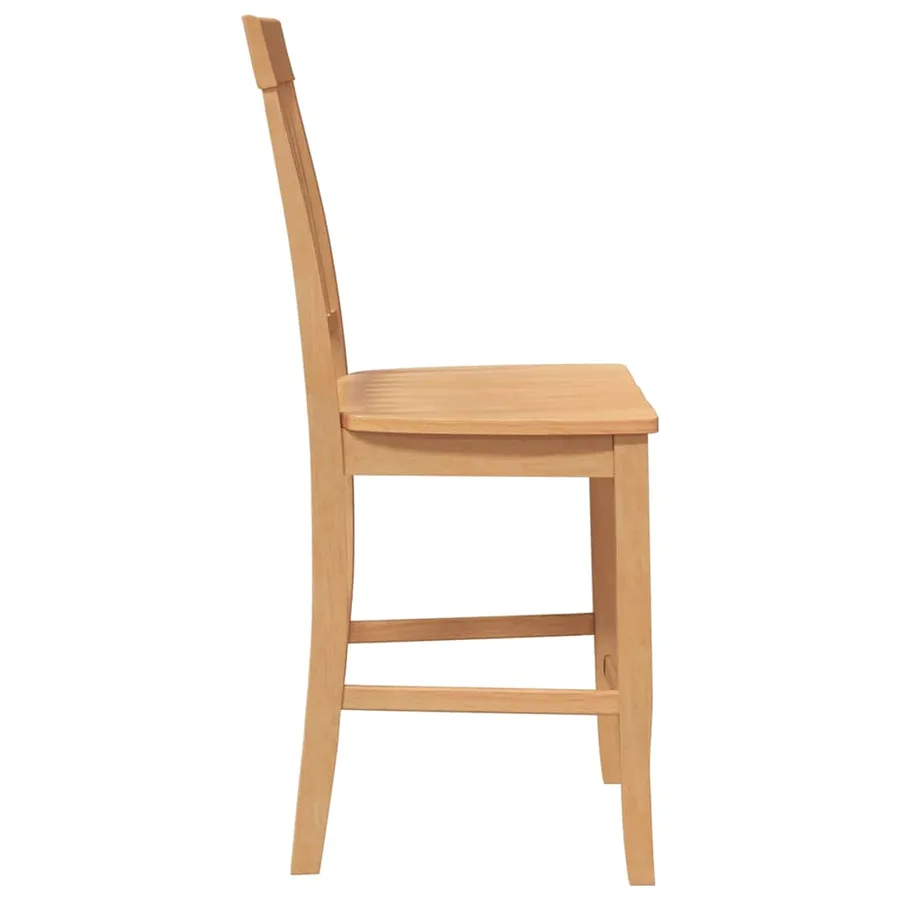 Tabourets de bar (lot de 2) en bois massif naturel et caoutchouc - 6