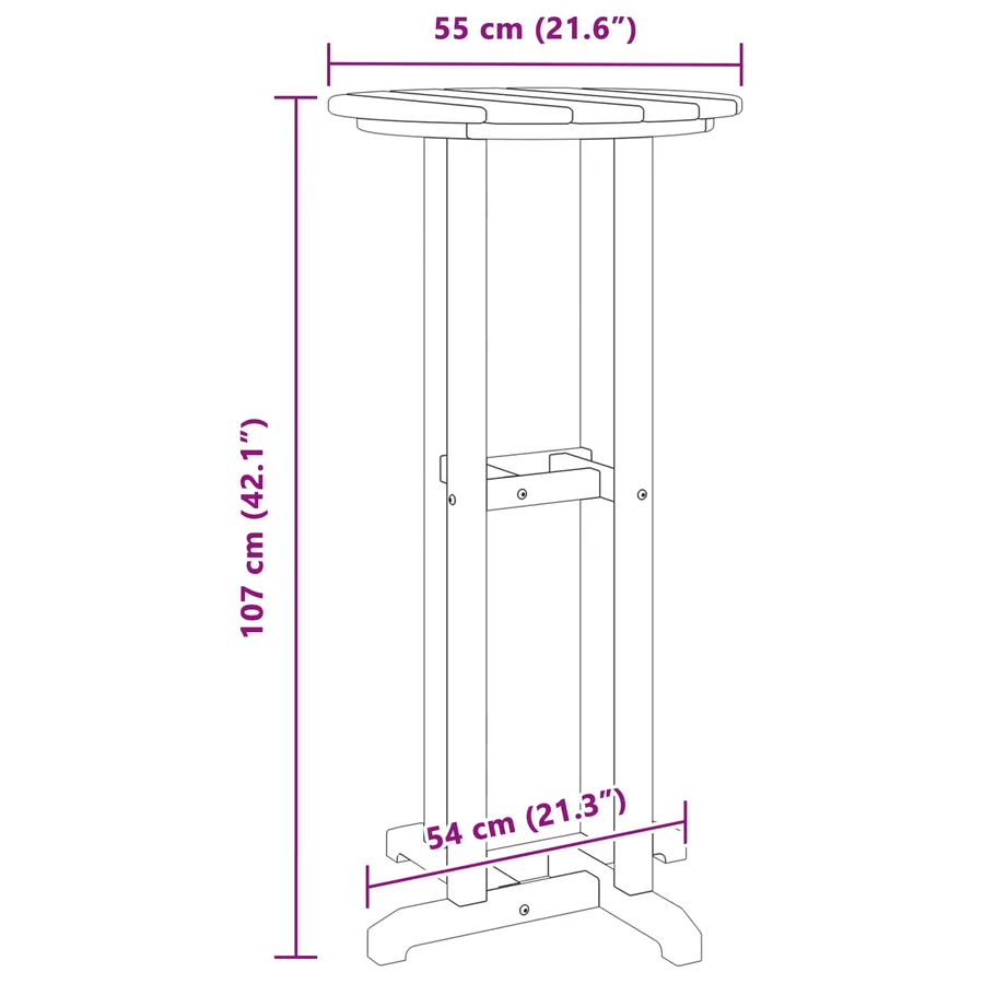 Table de bar Gris clair 55 x 55 x 107 cm Polyéthylène - 11