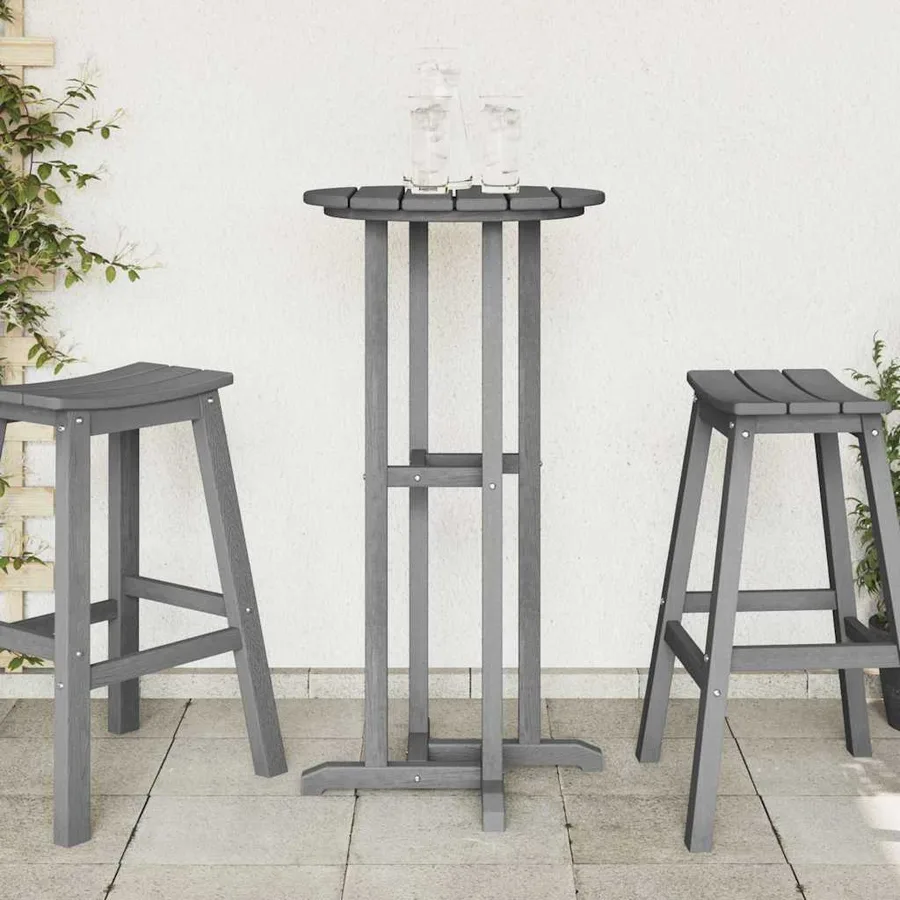 Table de bar Gris clair 55 x 55 x 107 cm Polyéthylène - 4