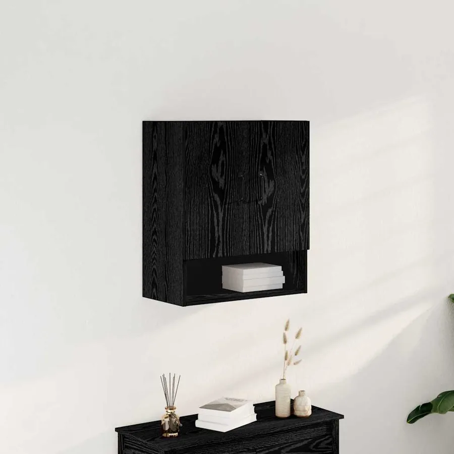 Meuble mural Chêne noir 60 x 30 x 70 cm Bois d'ingénierie