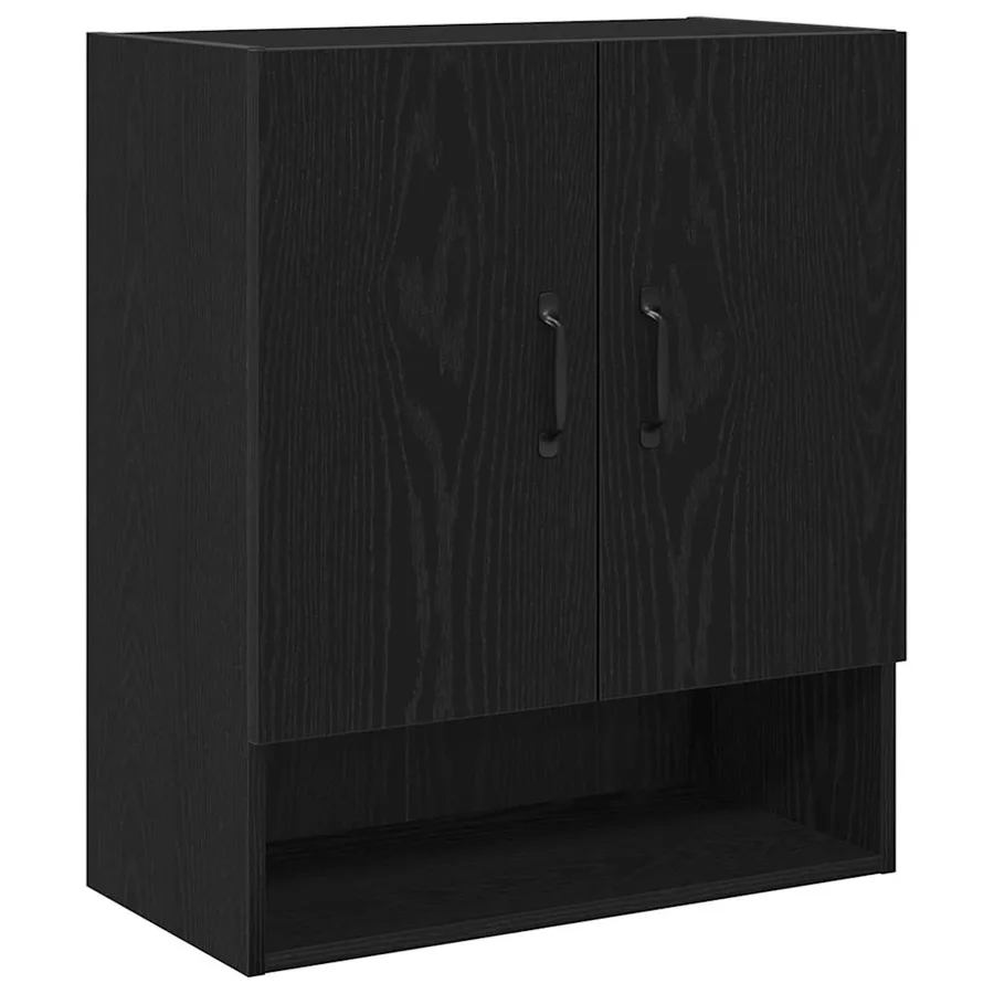 Meuble mural Chêne noir 60 x 30 x 70 cm Bois d'ingénierie - 2