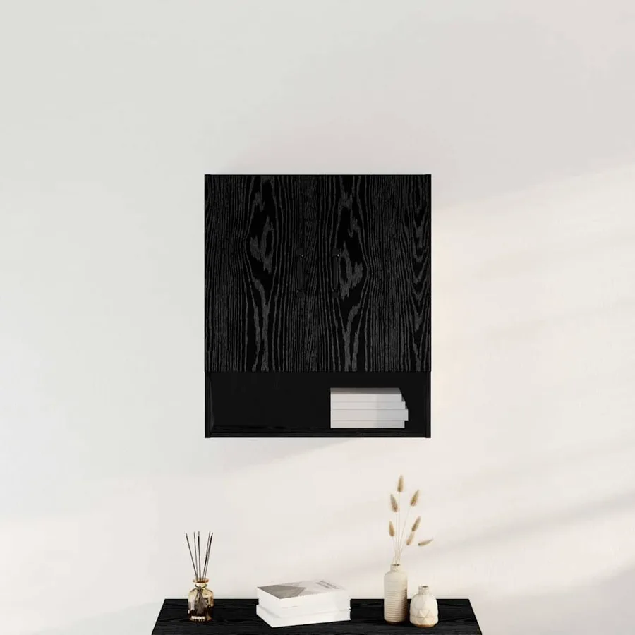 Meuble mural Chêne noir 60 x 30 x 70 cm Bois d'ingénierie - 4