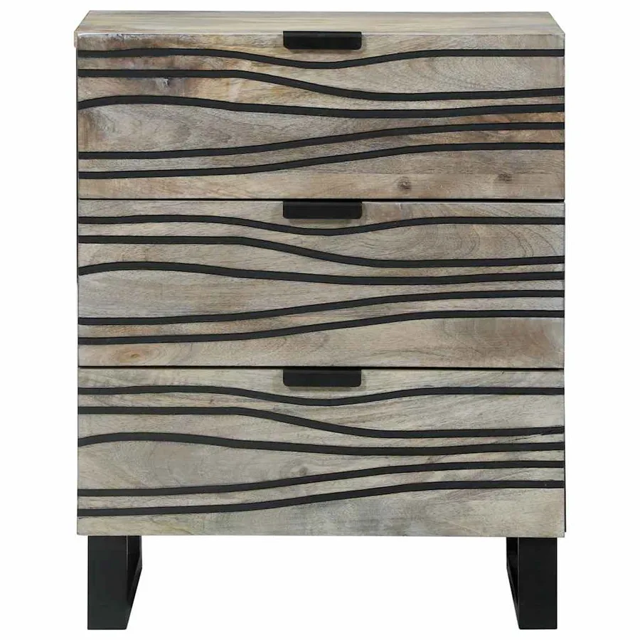 Table de chevet Blanc 50 x 33 x 62 cm Bois d'ingénierie - 3