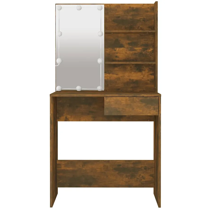 Coiffeuse avec LED Chêne marron 74,5x40x141 cm - 5