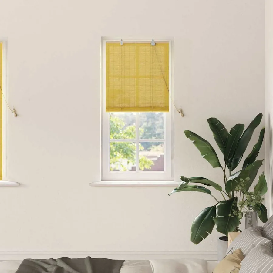 Store enrouleur Jaune 60 x 160 cm Bambou