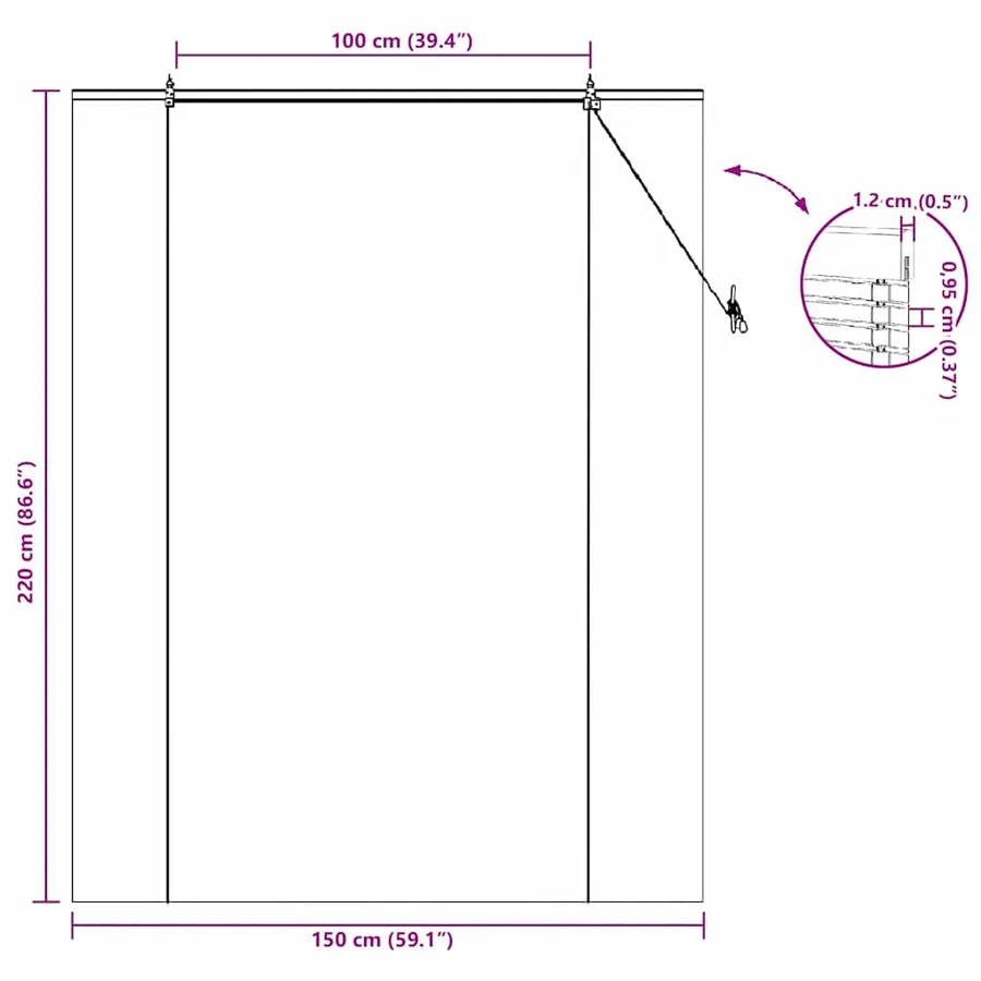 Store enrouleur Marron 150 x 220 cm Bambou - 15