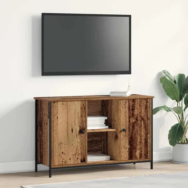 Ensemble meuble TV Montage mural Bois Ancien 101 x 35 x 65 cm