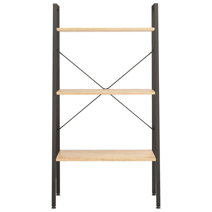 Étagère sur pied 3 niveaux Marron clair et noir 56x35x108 cm - 3