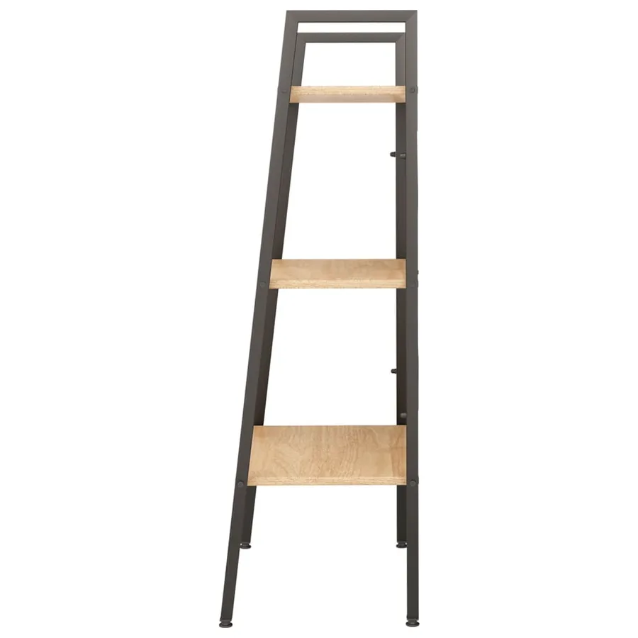 Étagère sur pied 3 niveaux Marron clair et noir 56x35x108 cm - 4