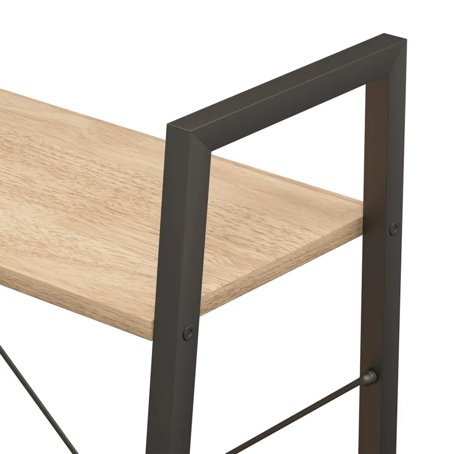 Étagère sur pied 3 niveaux Marron clair et noir 56x35x108 cm - 7