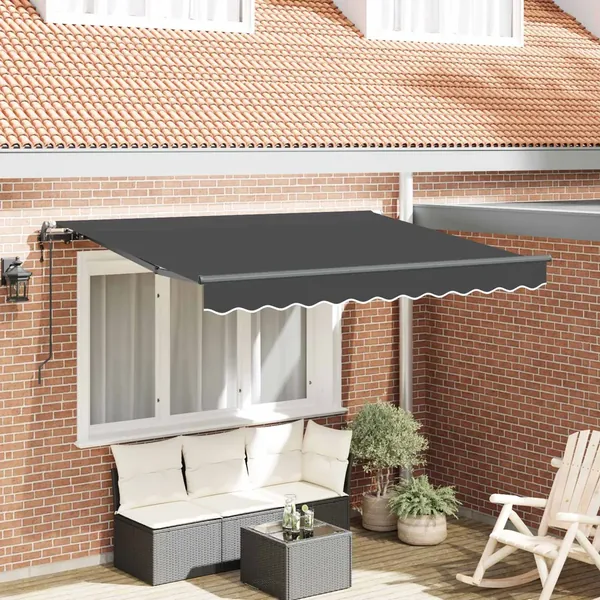 Auvent Rétractable Anthracite 250 x 200 cm tissu