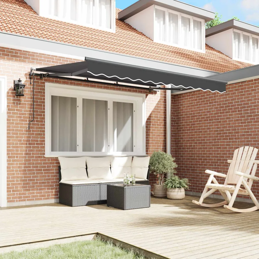 Auvent Rétractable Anthracite 250 x 200 cm tissu - 3