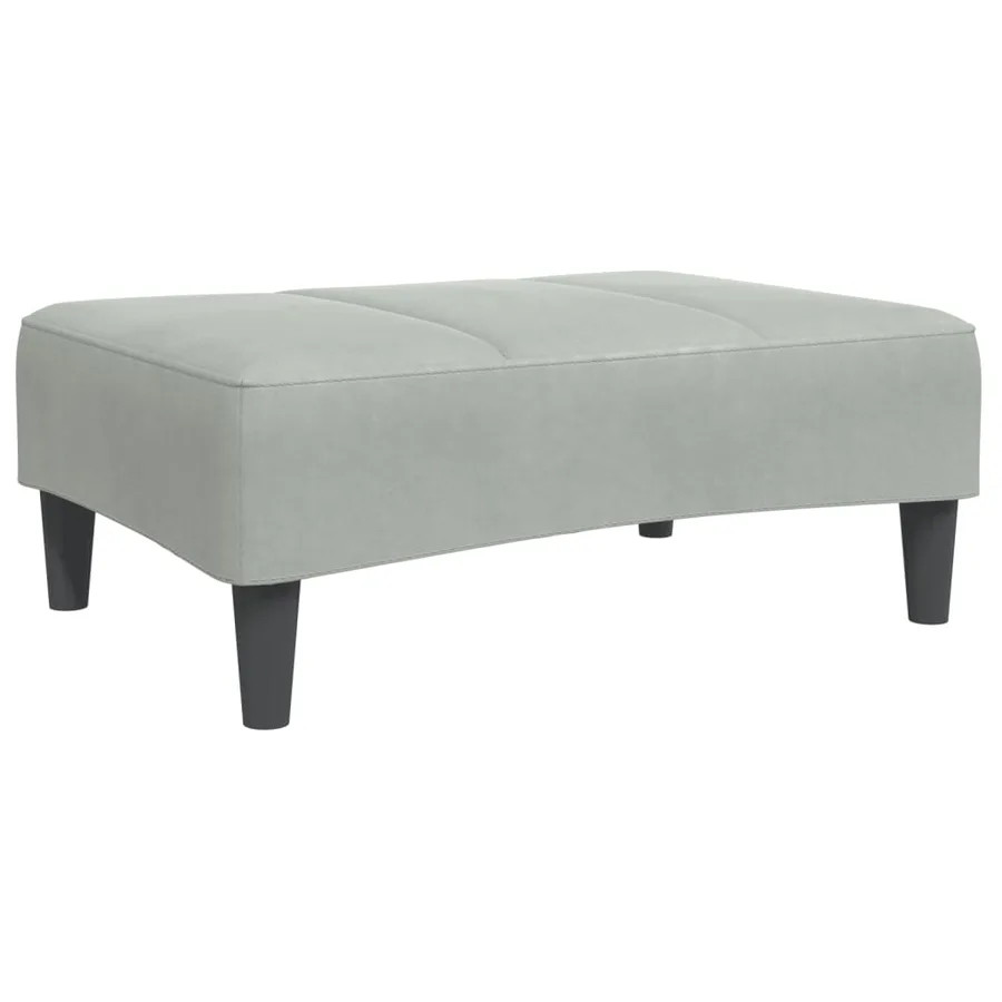Repose-pied gris clair 77x55x31 cm velours - 2
