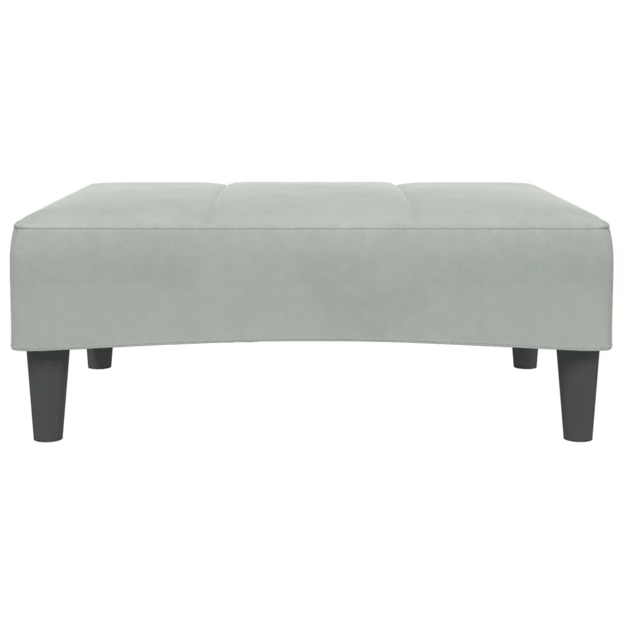 Repose-pied gris clair 77x55x31 cm velours - 4