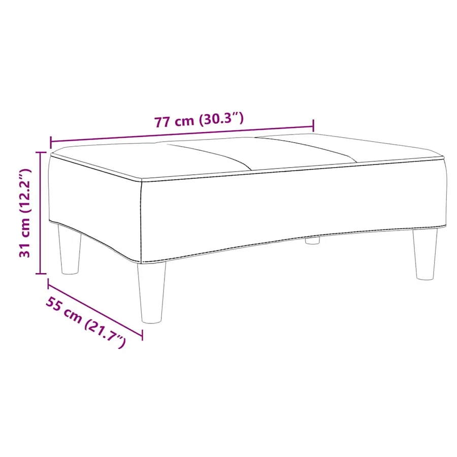 Repose-pied vert foncé 77x55x31 cm velours - 8