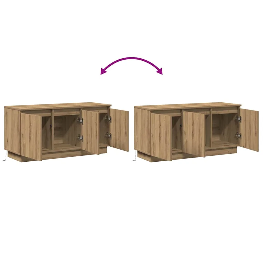 Meuble TV 100 x 38 x 49 cm Chêne artisanal Bois d'ingénierie - 14