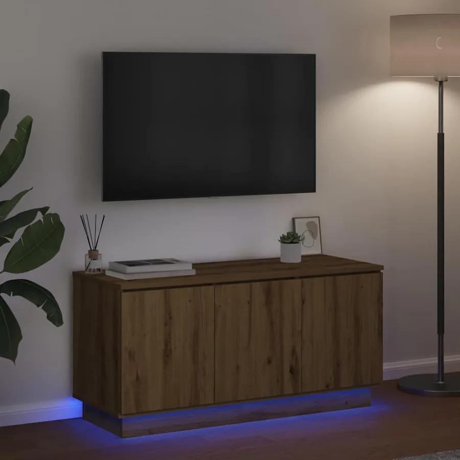 Meuble TV 100 x 38 x 49 cm Chêne artisanal Bois d'ingénierie - 5