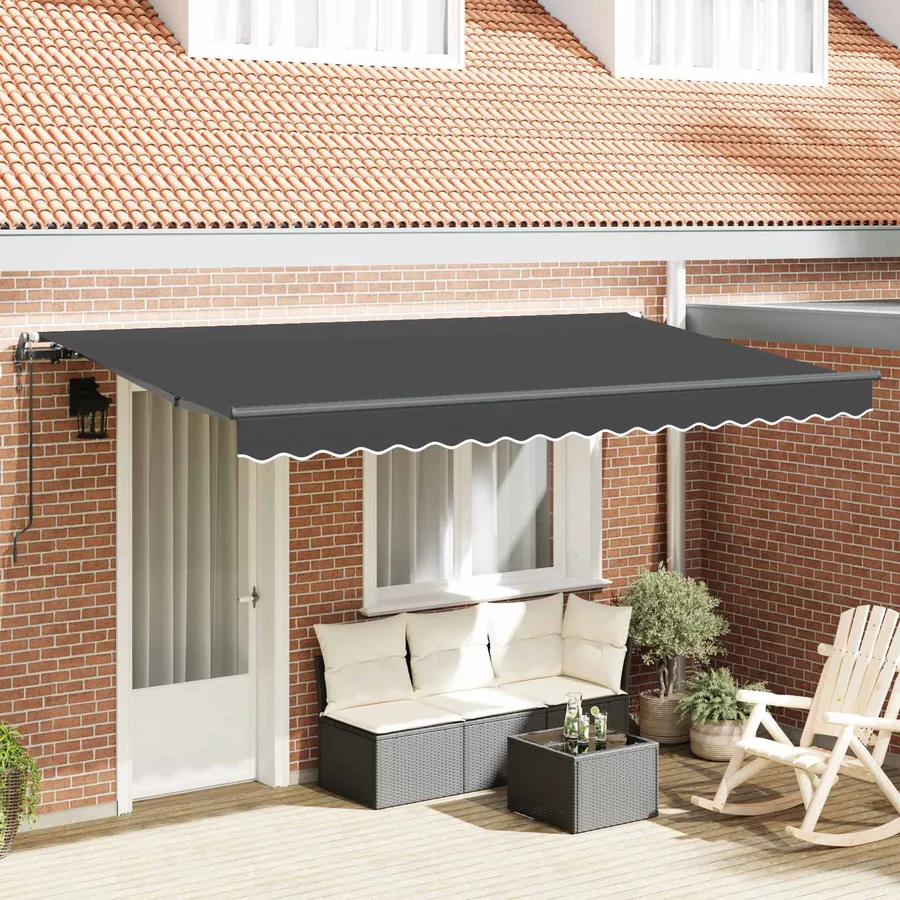 Auvent Rétractable Anthracite 400 x 200 cm tissu