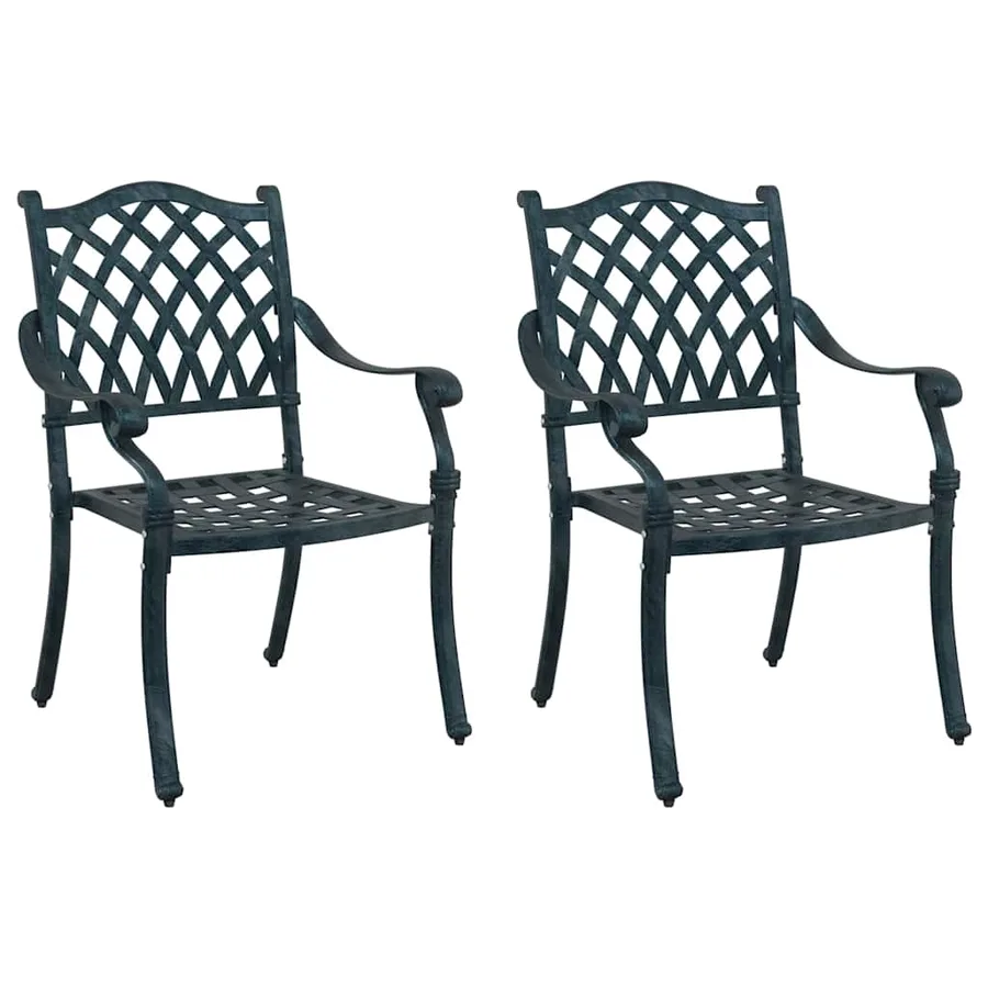 Chaise de jardin 2 pcs Vert 56 x 55 x 92,5 cm Aluminium - 2