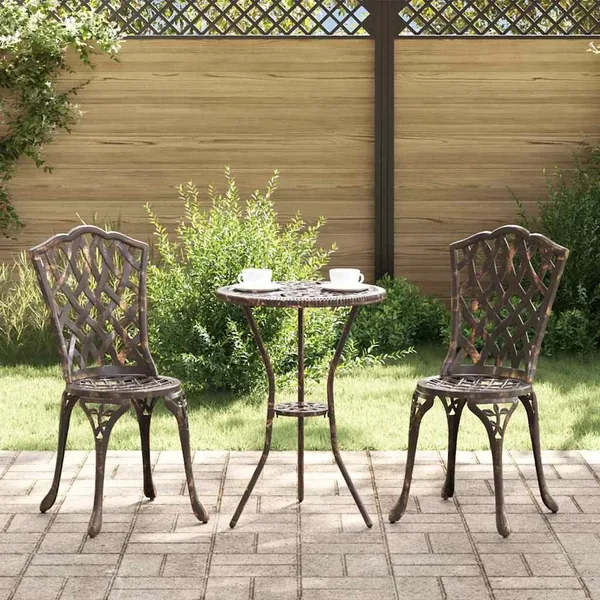 Chaise de jardin 2 pcs Bronze 39 x 40 x 87cm Aluminium