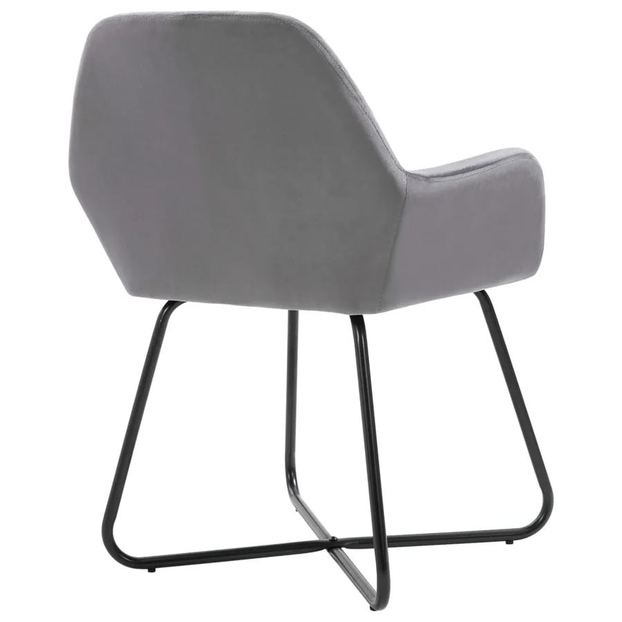 Chaises à manger lot de 6 gris velours - 5
