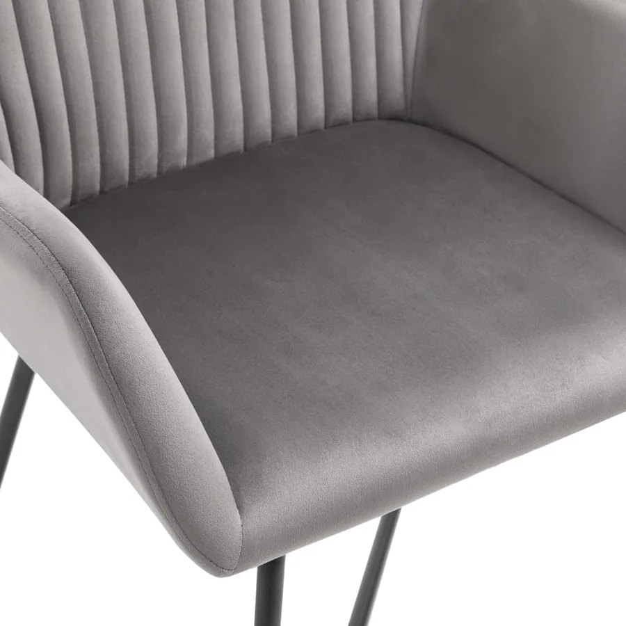 Chaises à manger lot de 6 gris velours - 6