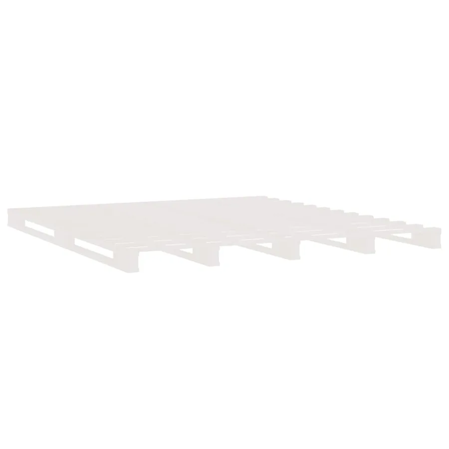Lit de palette blanc 200x200 cm bois de pin massif - 4