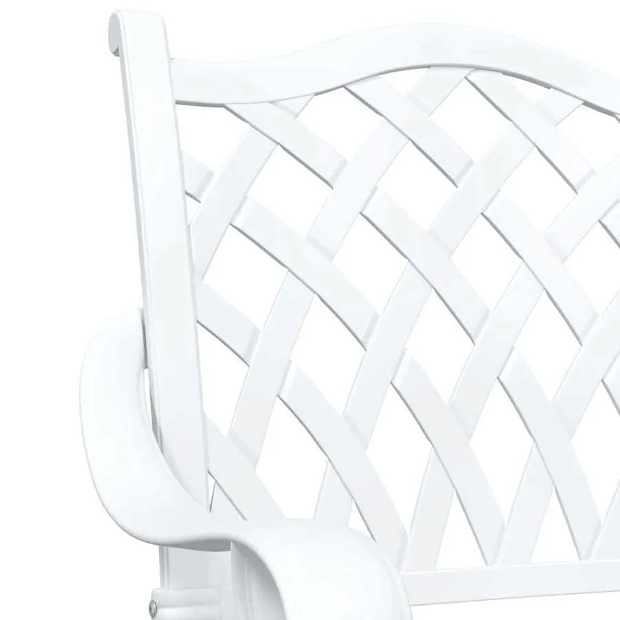 Ensemble de tables de jardin 3 pcs Blanc Aluminium coulé - 8