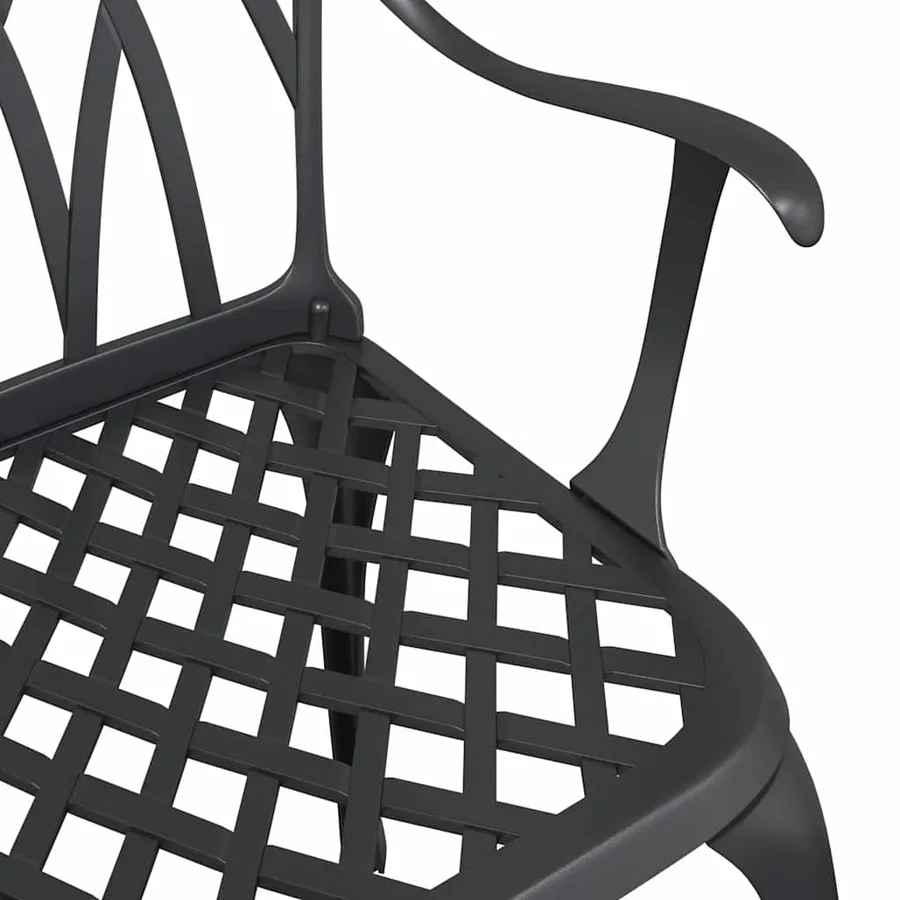 Ensemble de tables de jardin 3 pcs Noir Aluminium coulé - 11