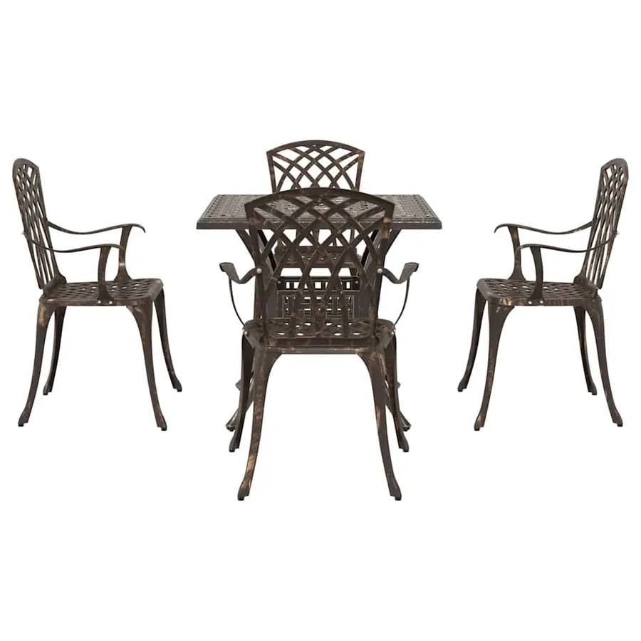 Ensemble de tables de jardin 5 pcs Bronze Aluminium coulé - 7