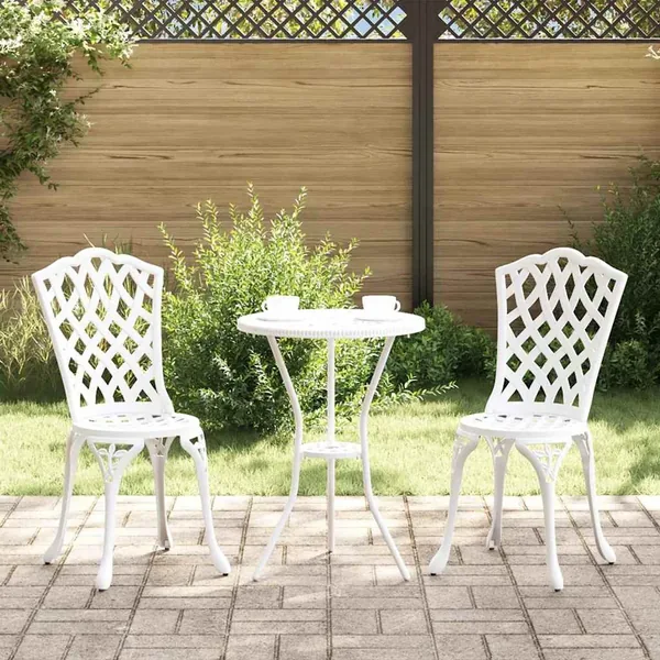 Chaise de jardin 2 pcs Blanc 39 x 40 x 87cm Aluminium