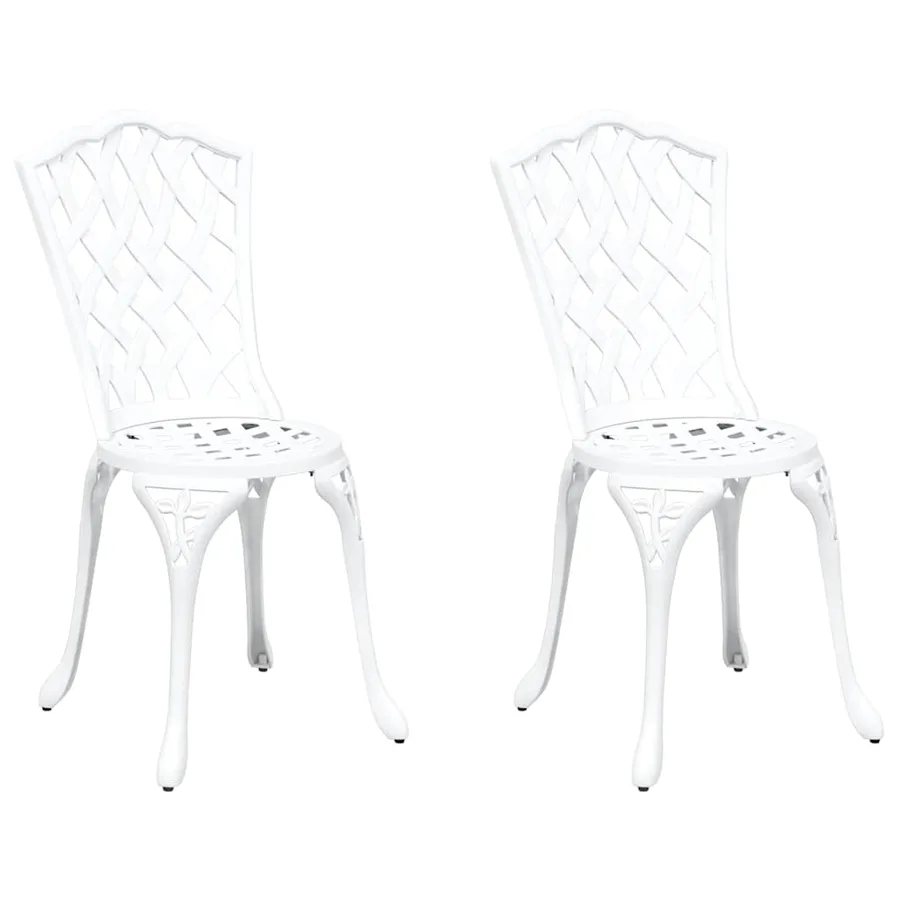 Chaise de jardin 2 pcs Blanc 39 x 40 x 87cm Aluminium - 2