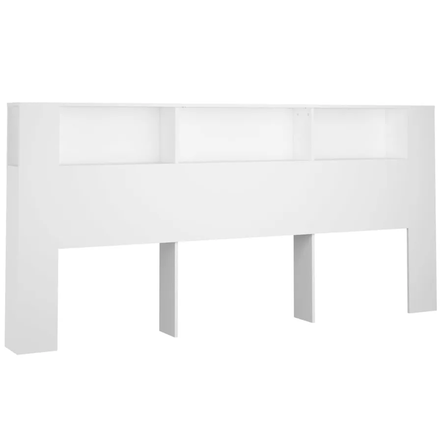 Armoire de tête de lit Blanc 220x18,5x104,5 cm - 2