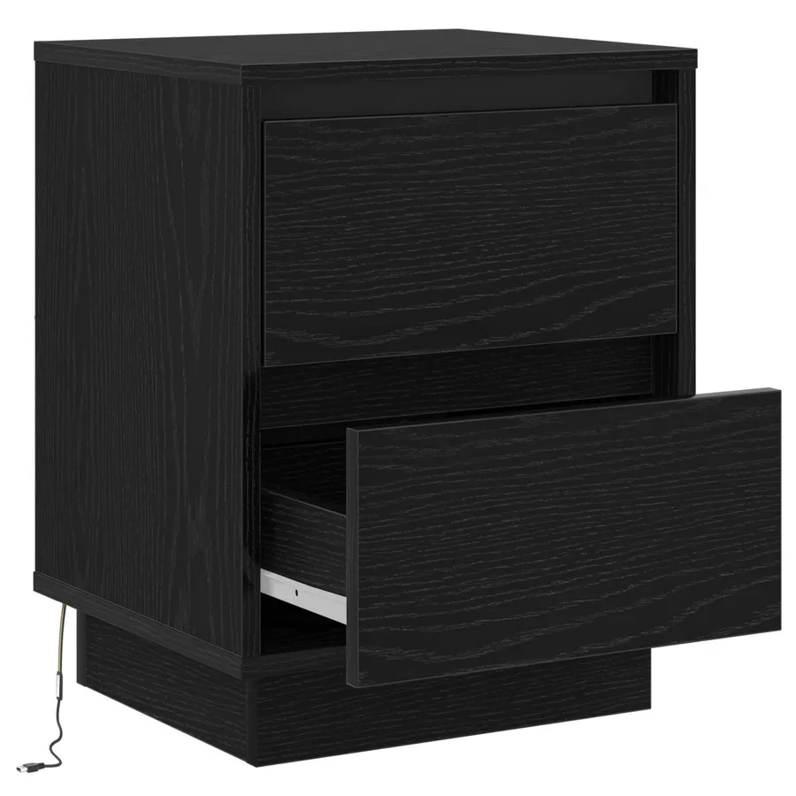 Cabinet de chevet avec tiroir Chêne noir 39 x 34,5 x 50 cm - 6