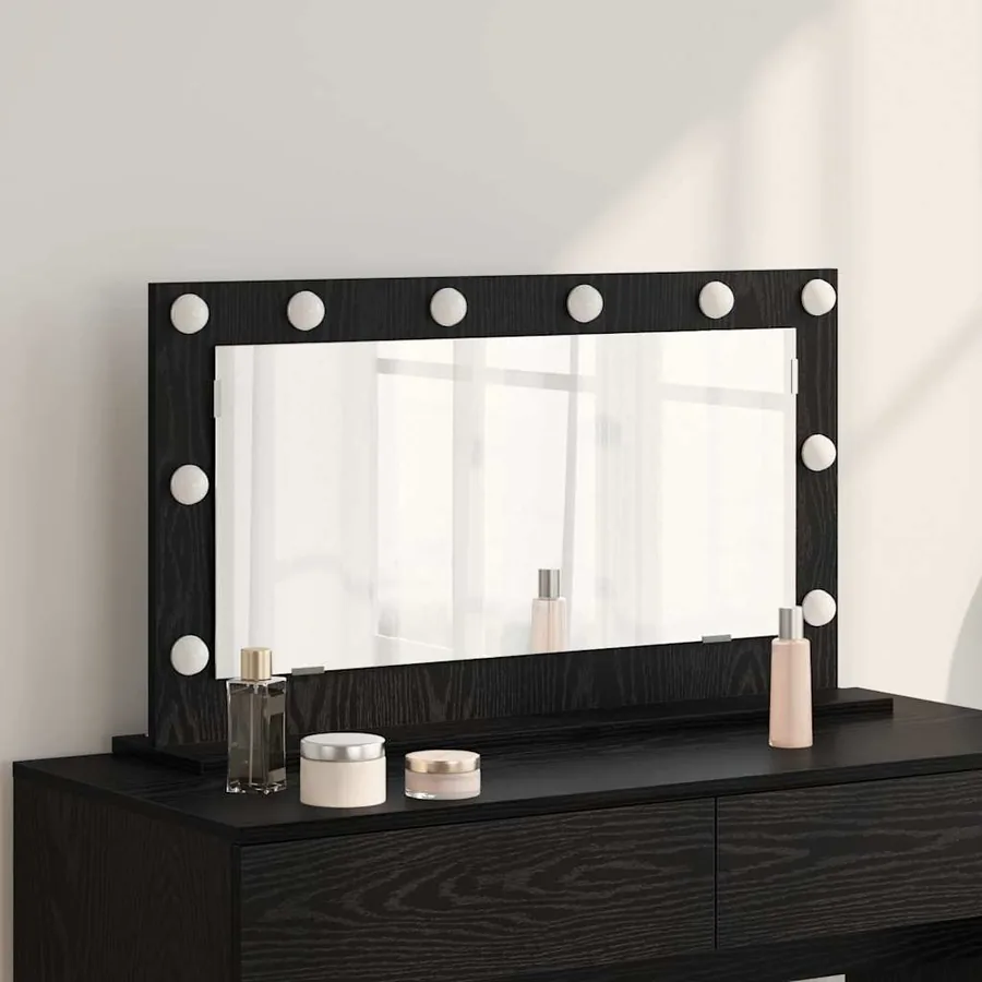 Miroir de vanité Rectangulaire Chêne noir 80 x 45 x 18 cm