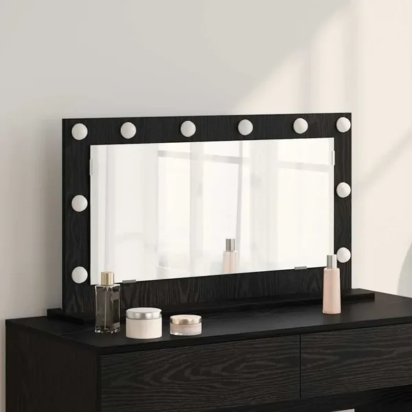 Miroir de vanité Rectangulaire Chêne noir 80 x 45 x 18 cm