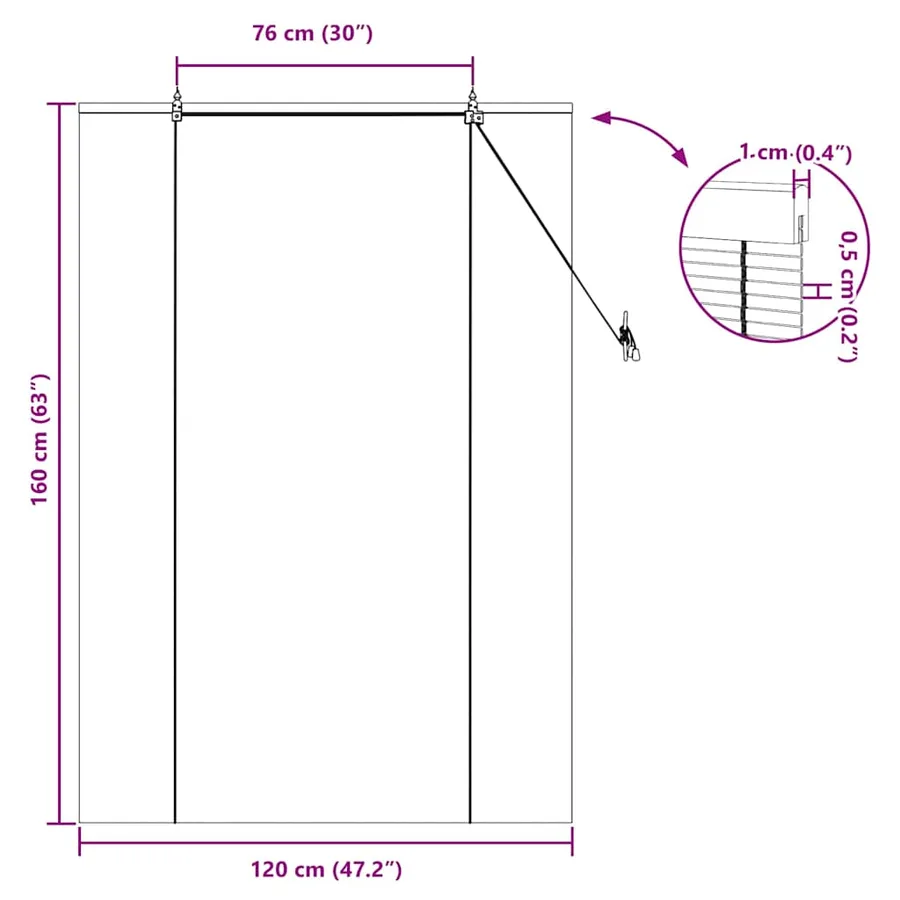 Store enrouleur Nature 120 x 160 cm Bambou - 15