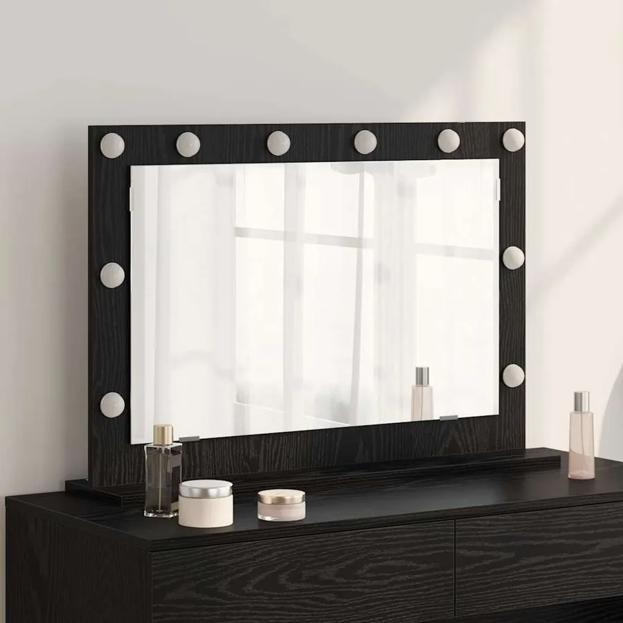 Miroir de vanité Rectangulaire Chêne noir 80 x 15 x 18 cm