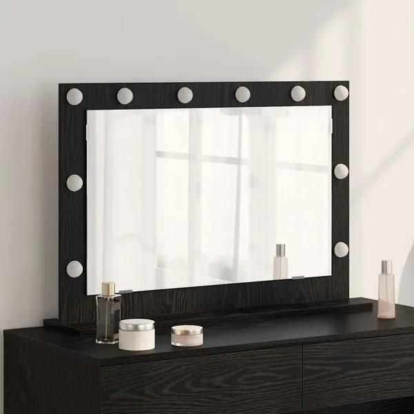 Miroir de vanité Rectangulaire Chêne noir 80 x 15 x 18 cm